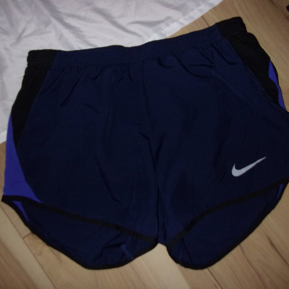 nike womens size extra small work out shorts black blue running athletic